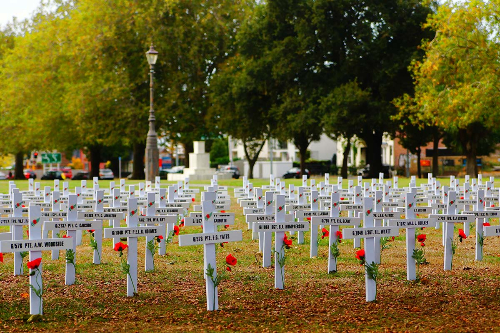 Crosses with a background of Autumn trees